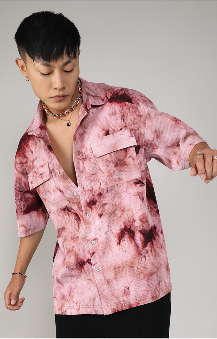 Men's Red Tie Dye Oversized Shirts