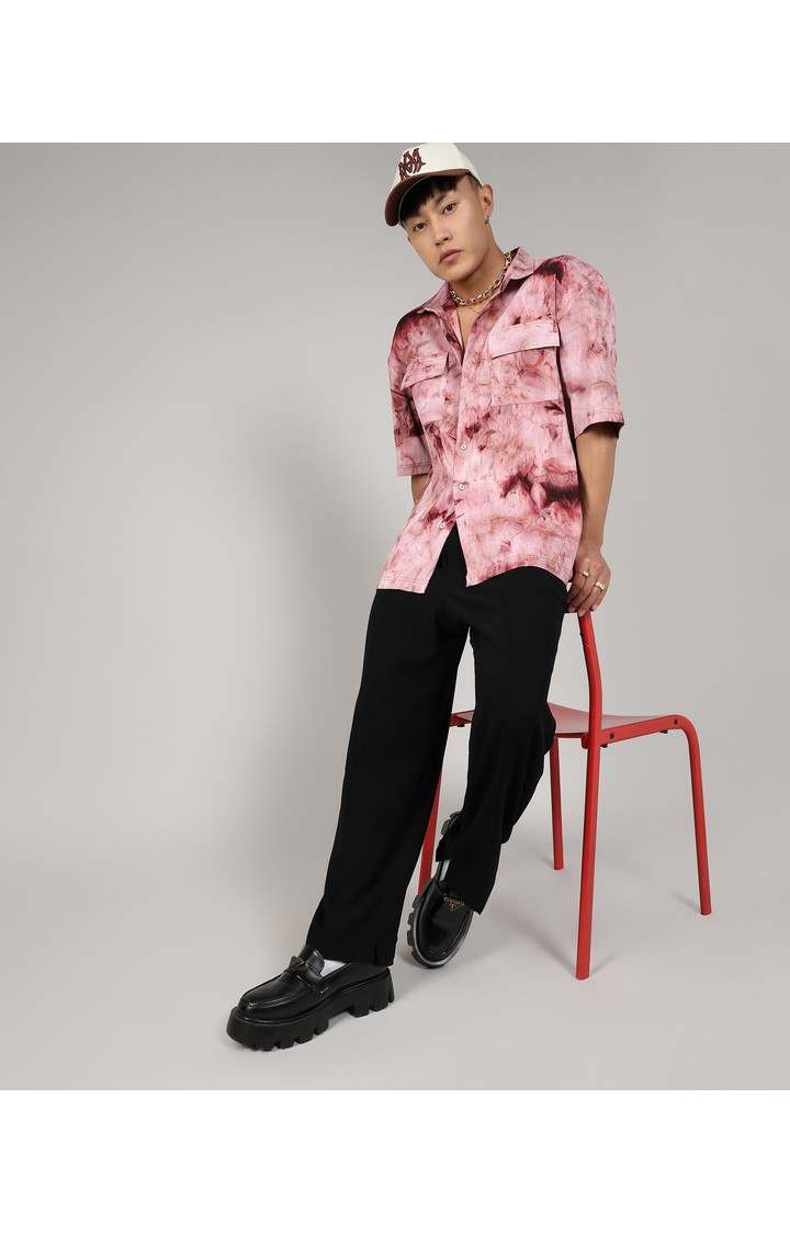 Men's Red Tie Dye Oversized Shirts