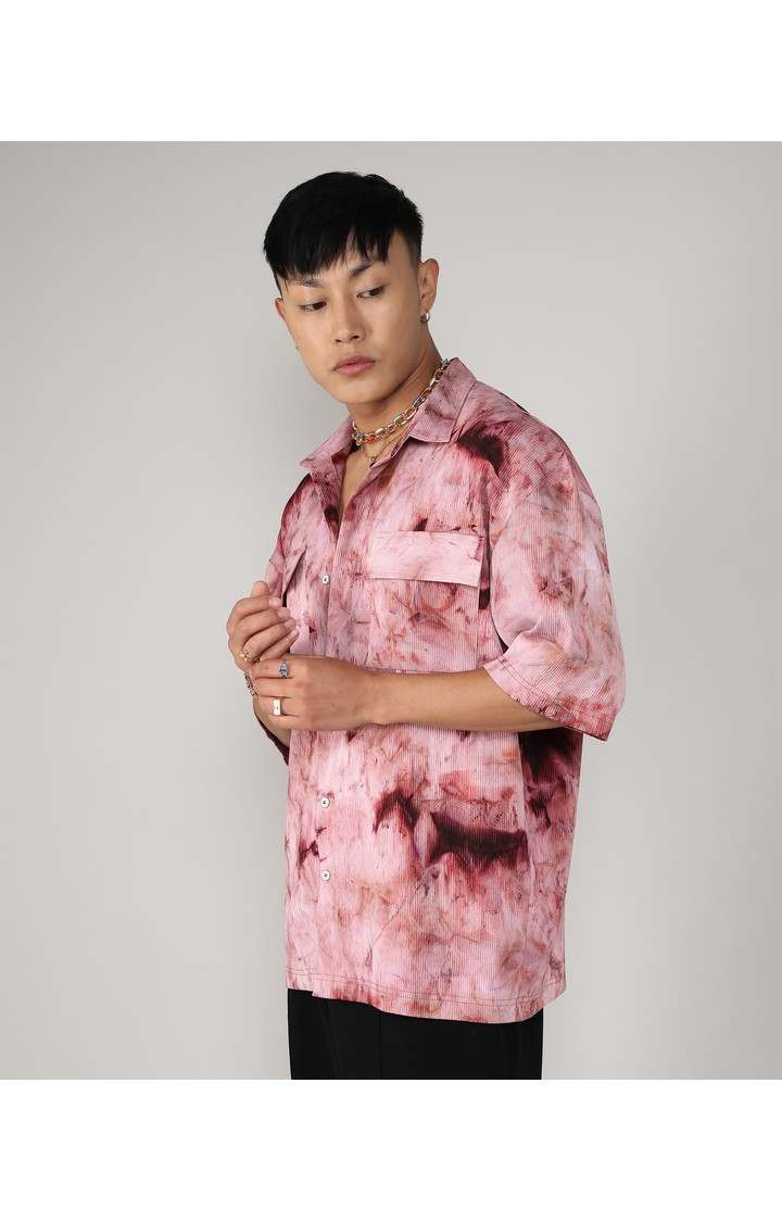 Men's Red Tie Dye Oversized Shirts