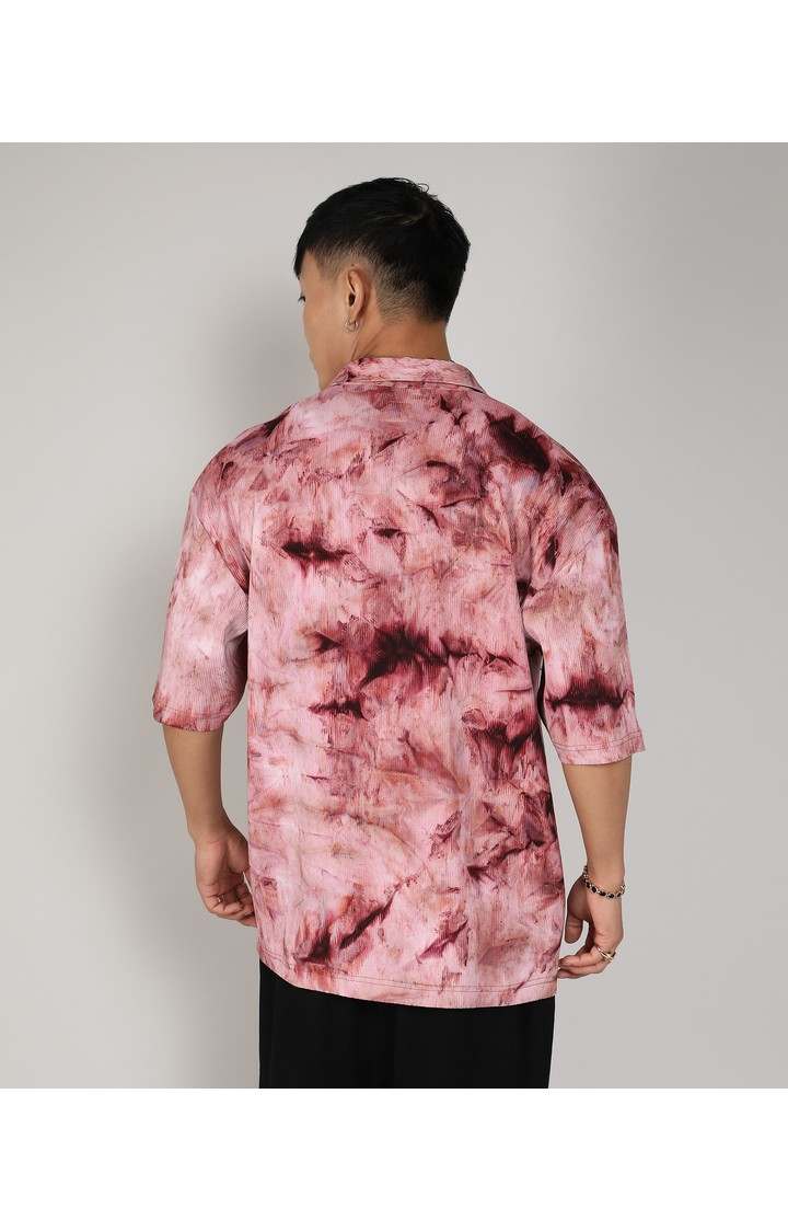 Men's Red Tie Dye Oversized Shirts