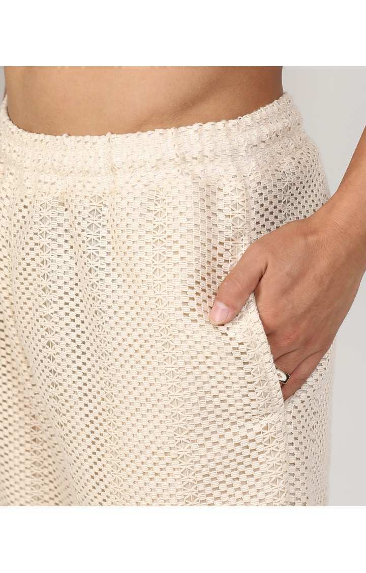 Men's White Solid Co-ords