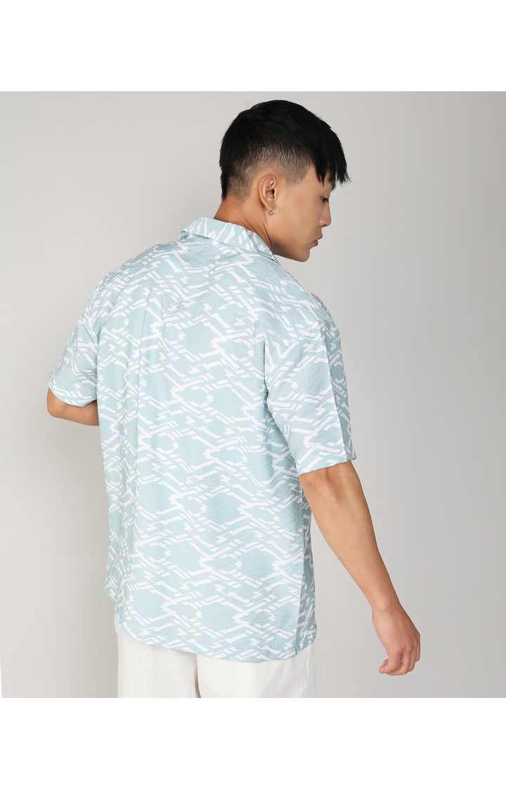 Men's Blue Printed Casual Shirts