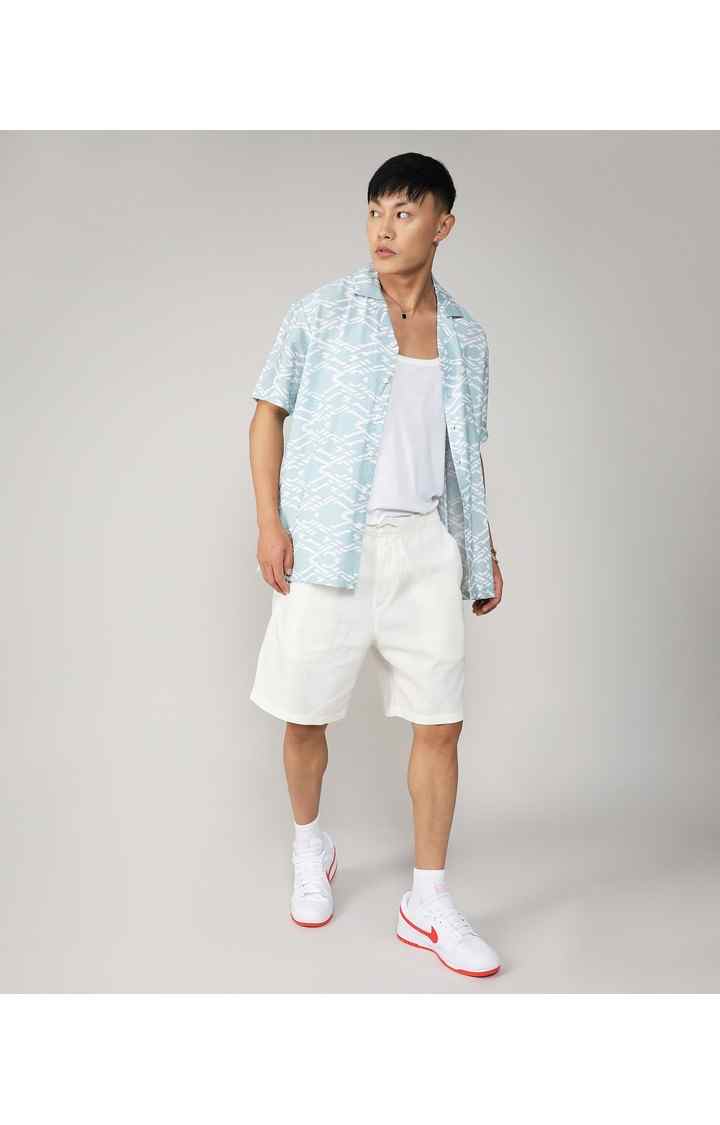 Men's Blue Printed Casual Shirts