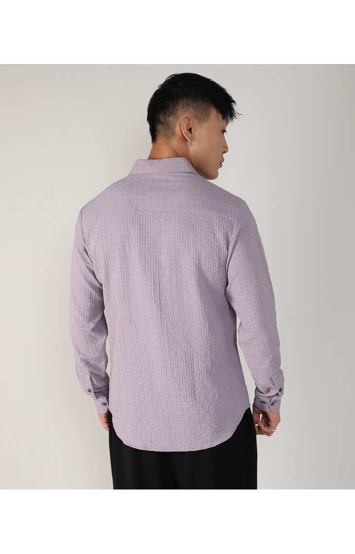 Men's Purple Solid Casual Shirts