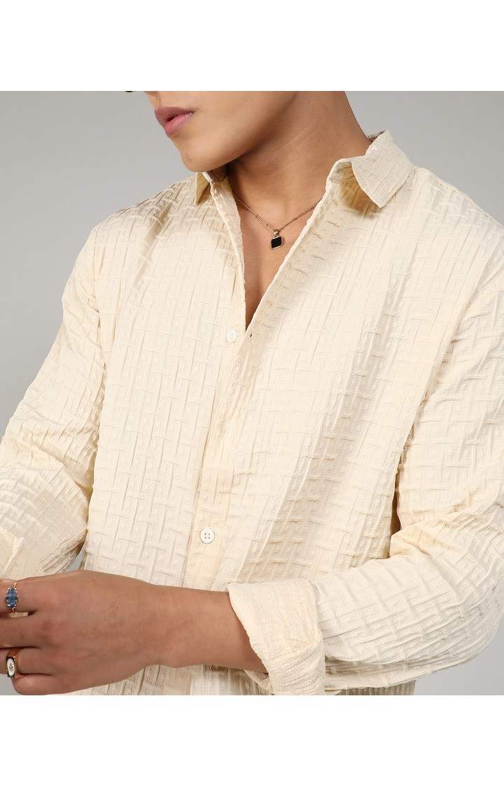 Men's Yellow Solid Casual Shirts