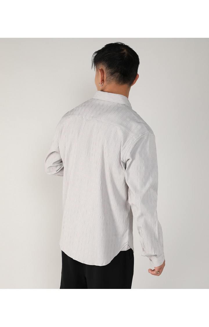 Men's Grey Solid Casual Shirts