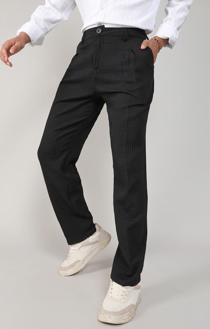 Men's Charcoal Black Trousers
