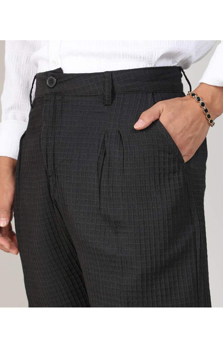 Men's Charcoal Black Trousers