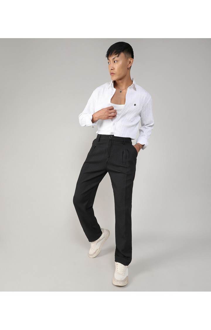 Men's Charcoal Black Trousers