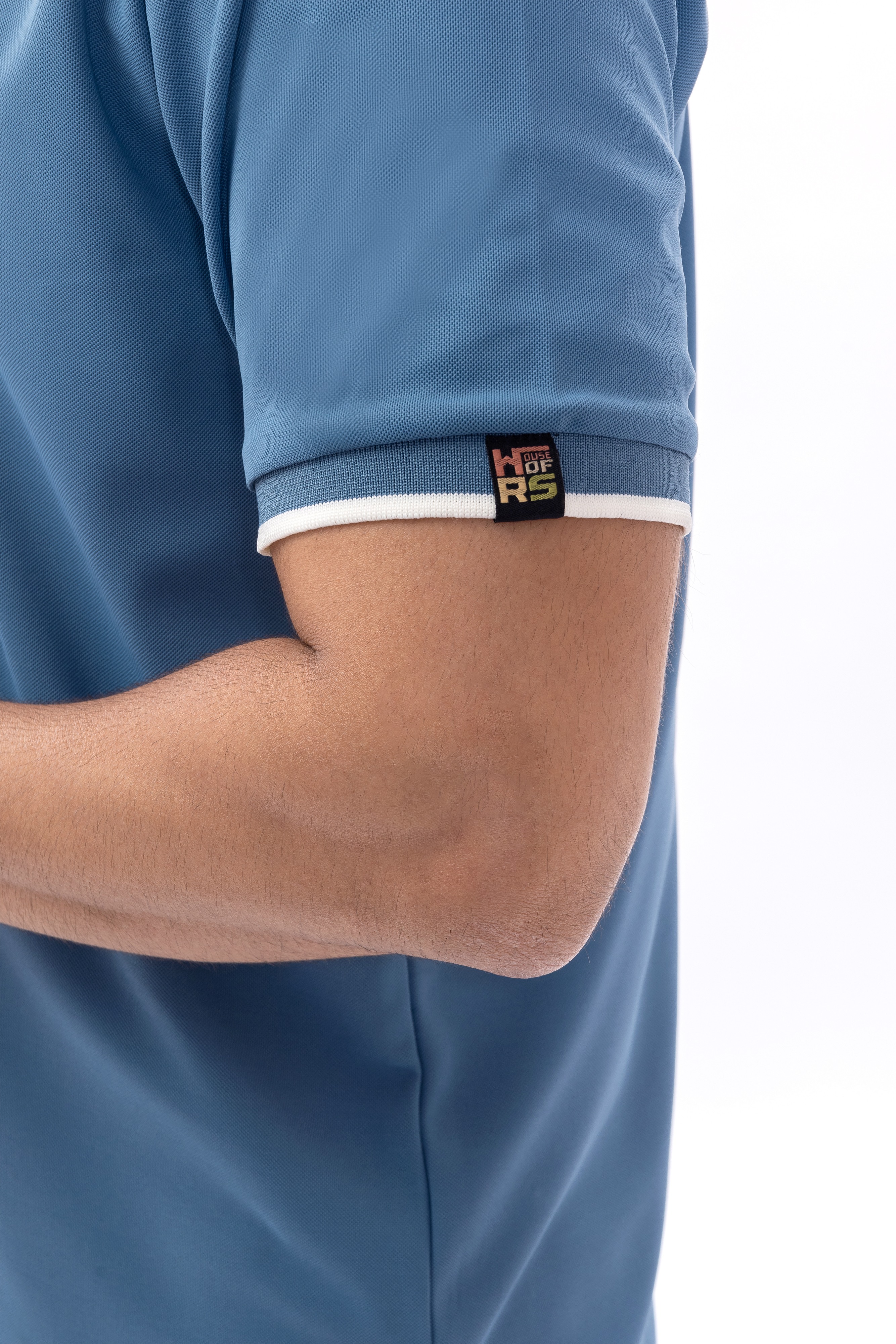 Classic Blue Polo With Contrast Collar