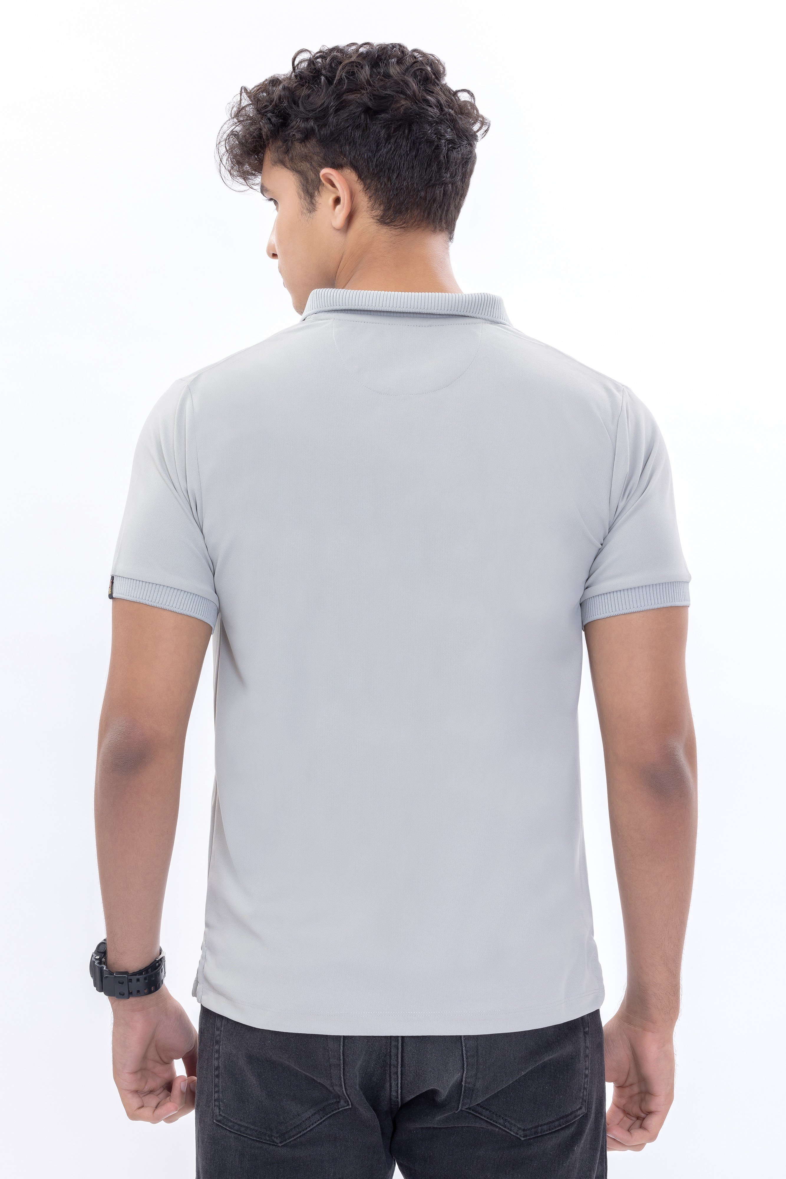 Light Grey Polo With Zipper