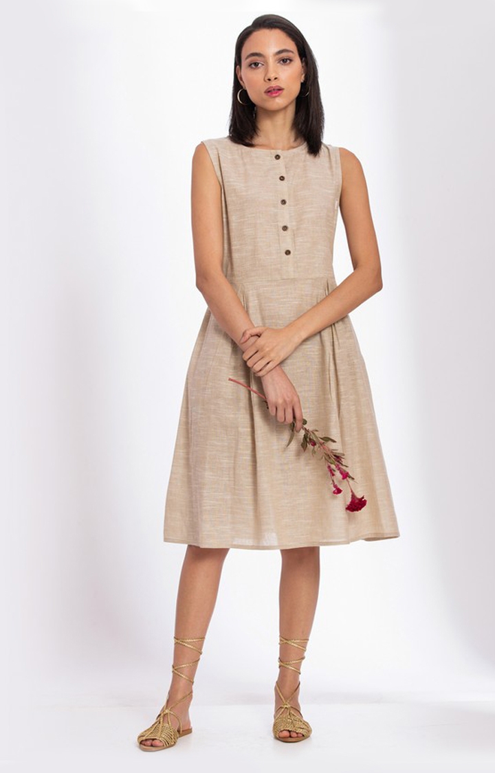 Buy SAURA Flamingo Cotton Flare Dress (M) Online at Best Prices in India -  JioMart.