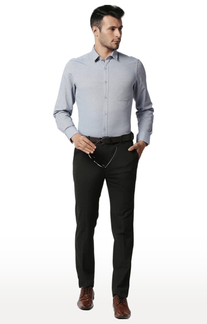 SOLEMIO | Men's Grey Cotton Solid Formal Shirt 1