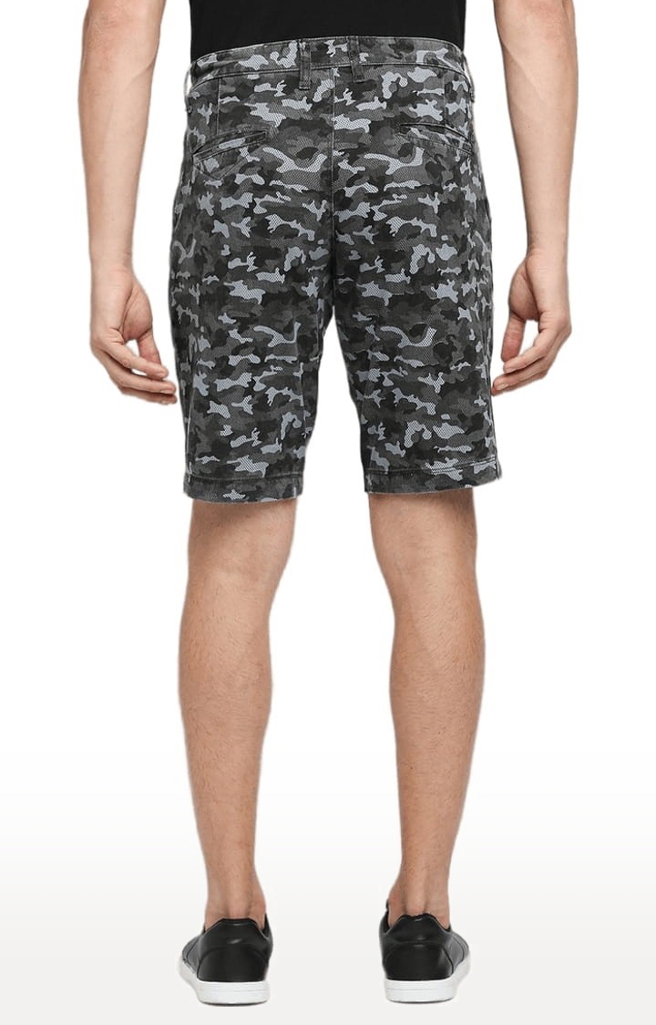 Men's Grey Cotton Camouflage Short