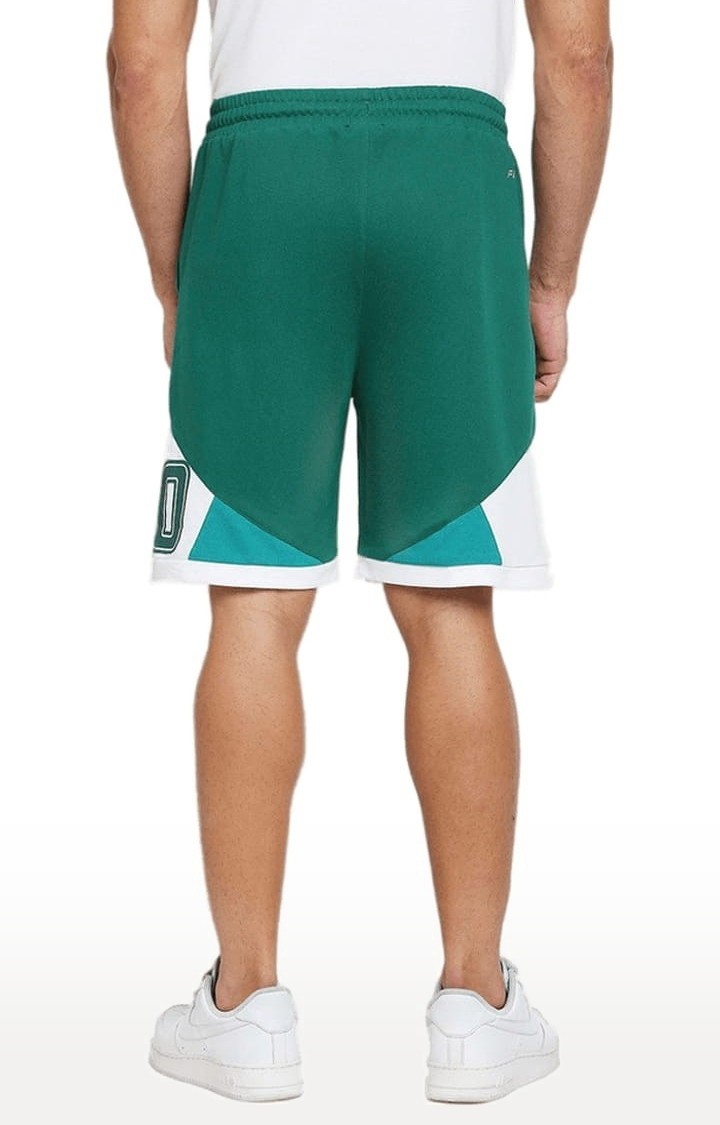 Men's Green Cotton Colourblocked Short