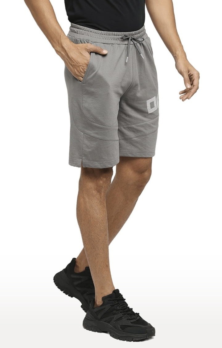 Men's Grey Cotton Graphics Short