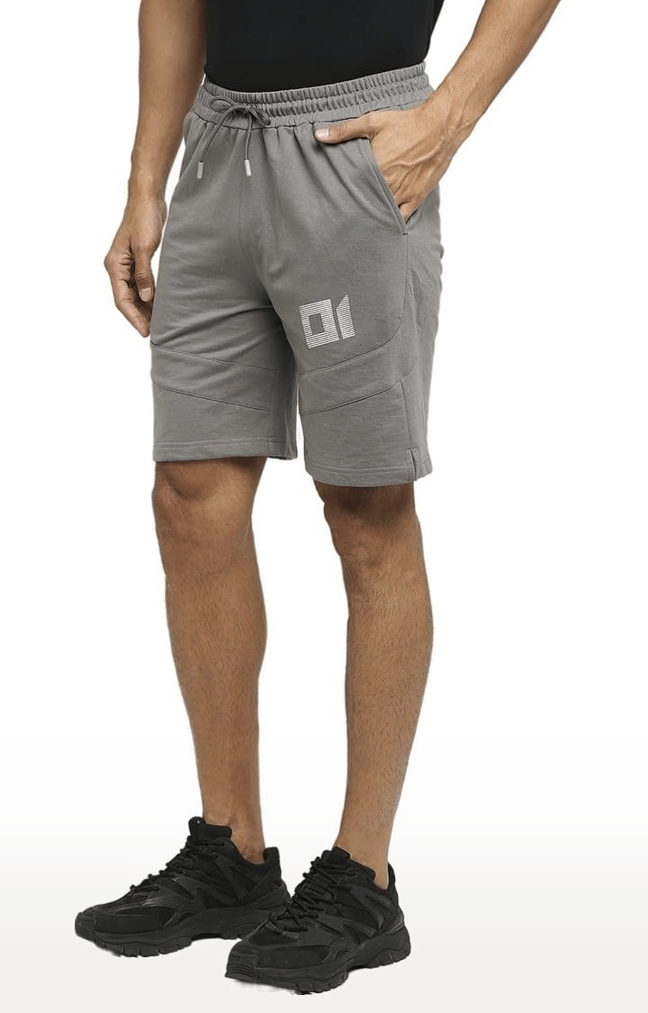 Men's Grey Cotton Graphics Short