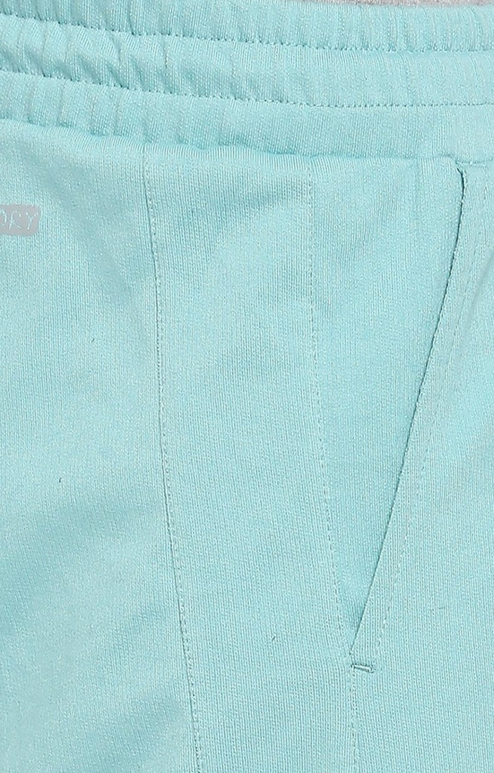 Men's Blue Cotton Solid Short