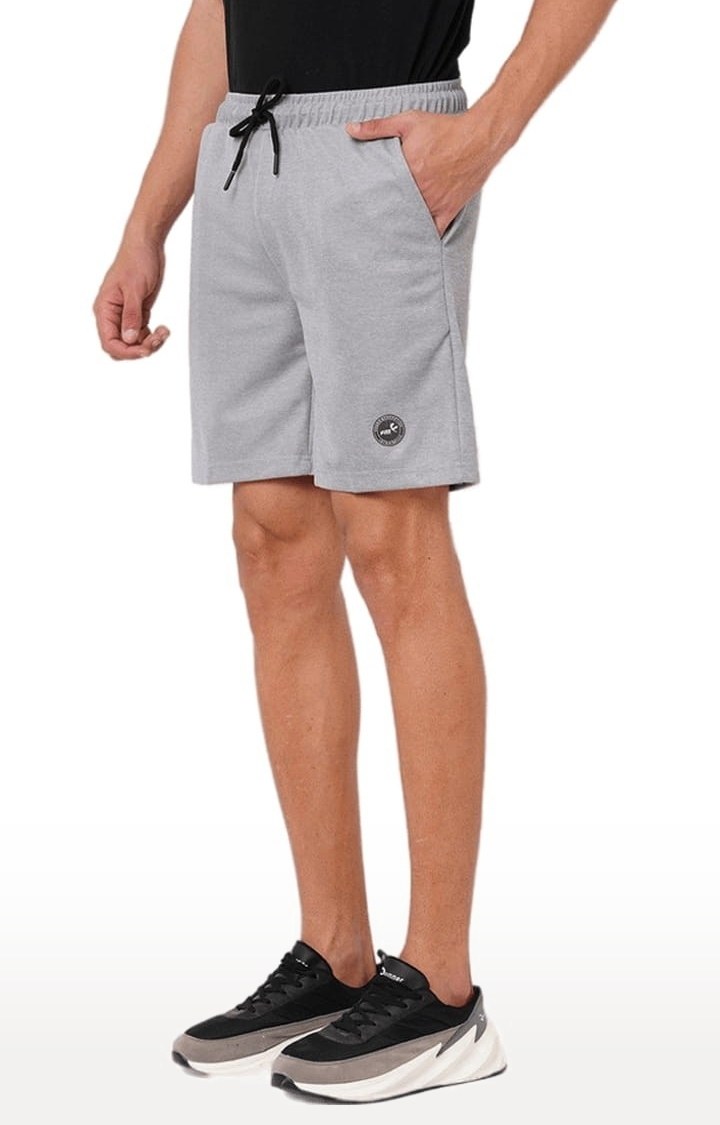 Men's Grey Polyester Solid Short