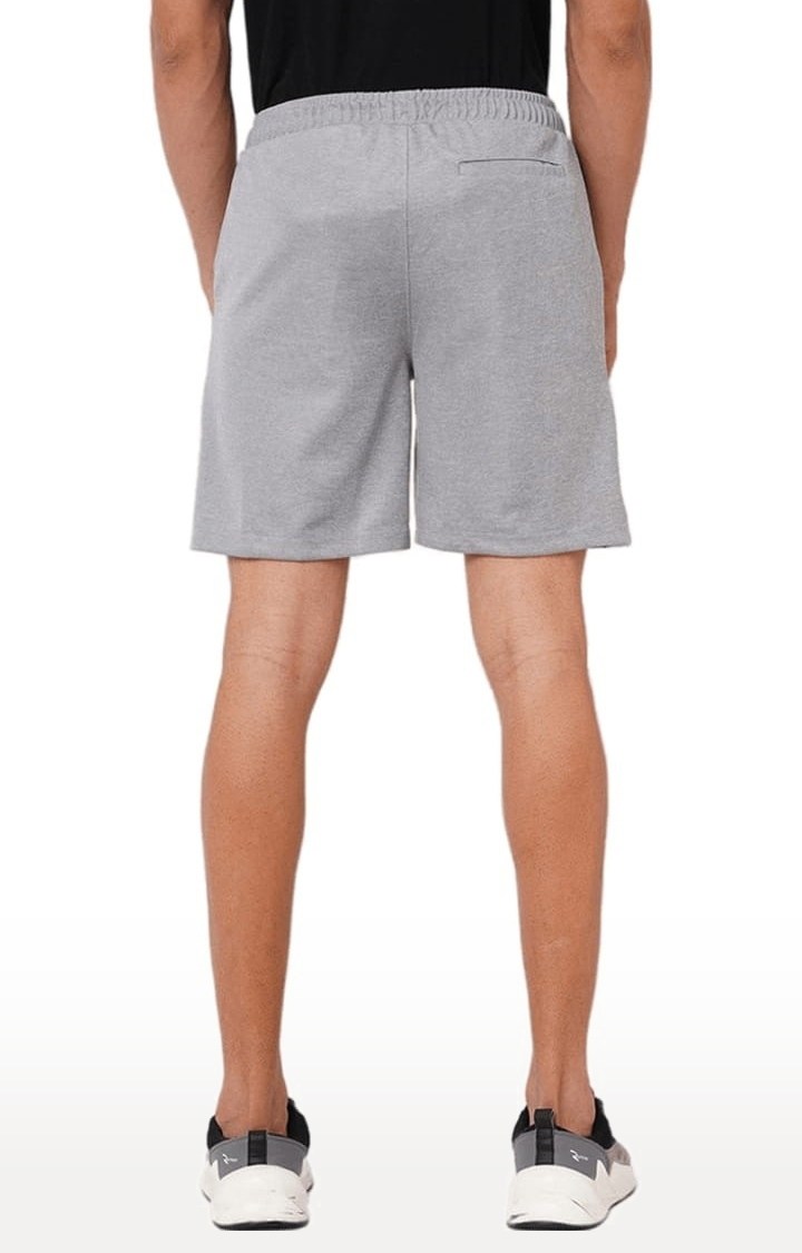 Men's Grey Polyester Solid Short