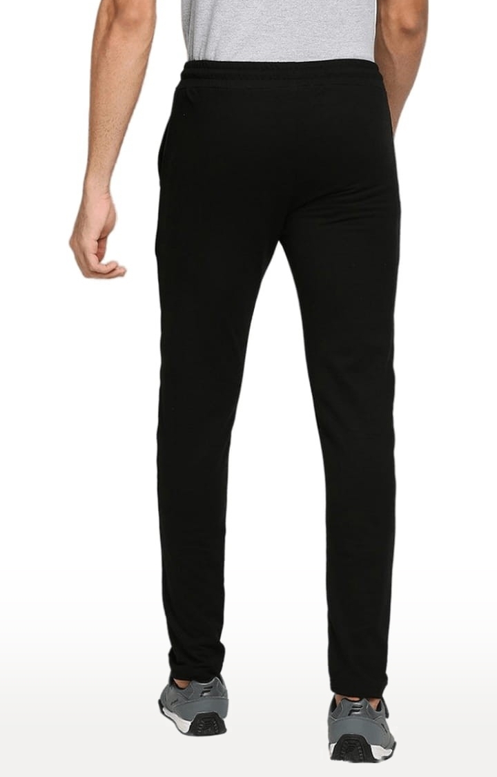 Men's Black Cotton Solid Trackpant