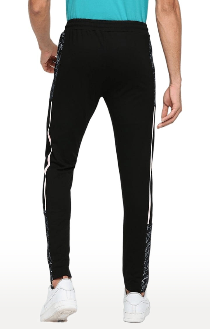 Men's Black Cotton Printed Trackpant