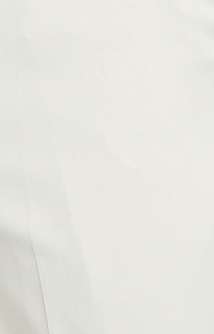 SOLEMIO | Men's White Polycotton Solid Formal Trousers 4