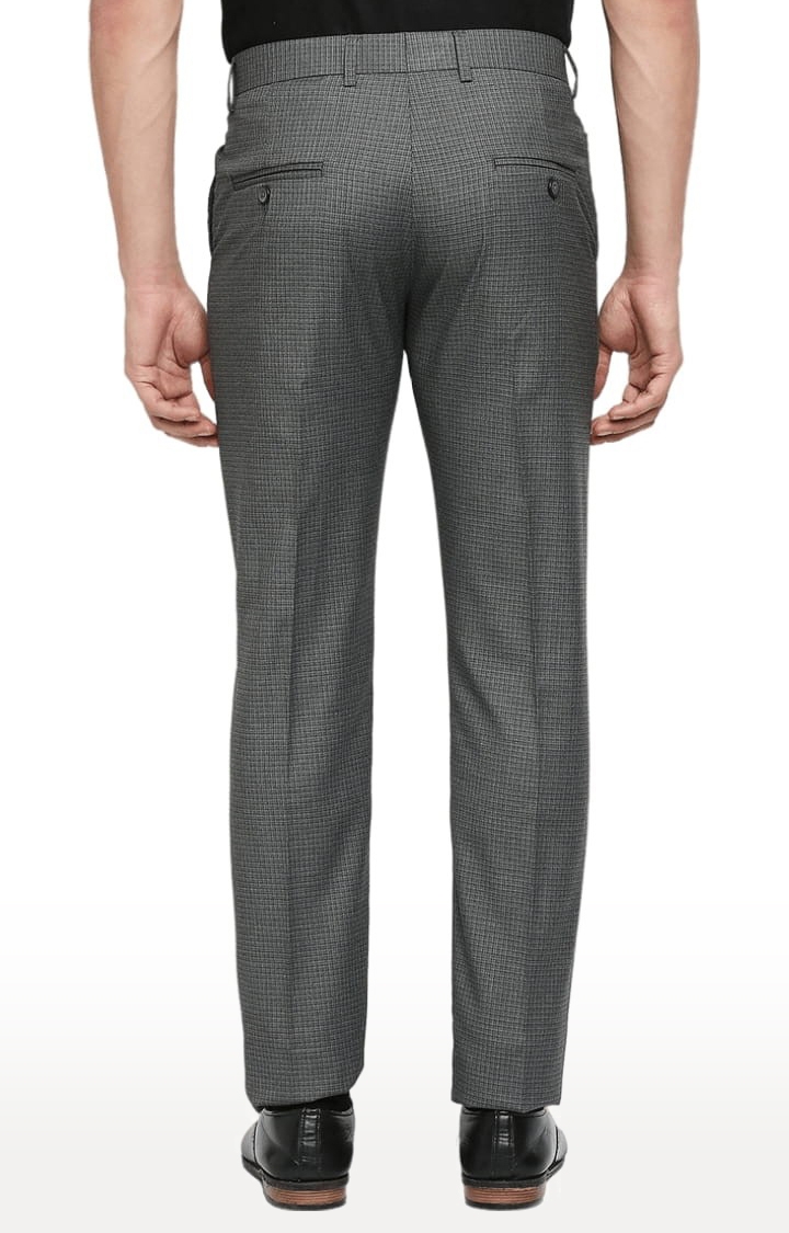 SOLEMIO | Men's Grey Polycotton Solid Formal Trousers 3