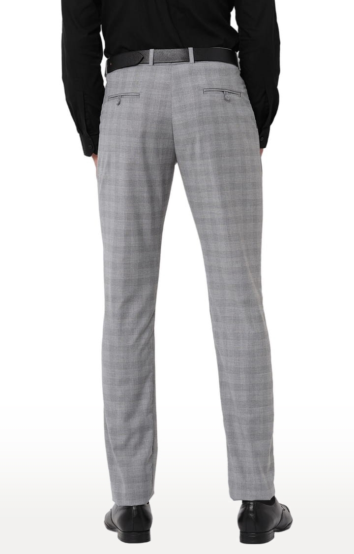SOLEMIO | Men's Grey Polyester Solid Formal Trousers 3