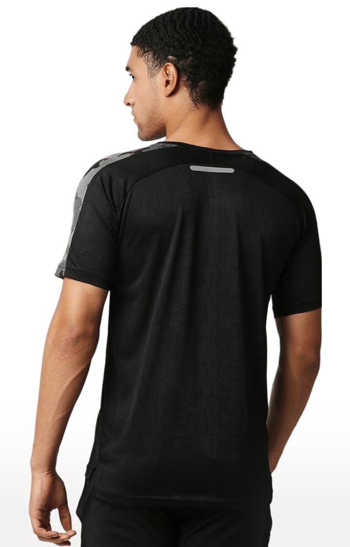FITZ | Men's Black Polyester Solid Activewear T-Shirt 3