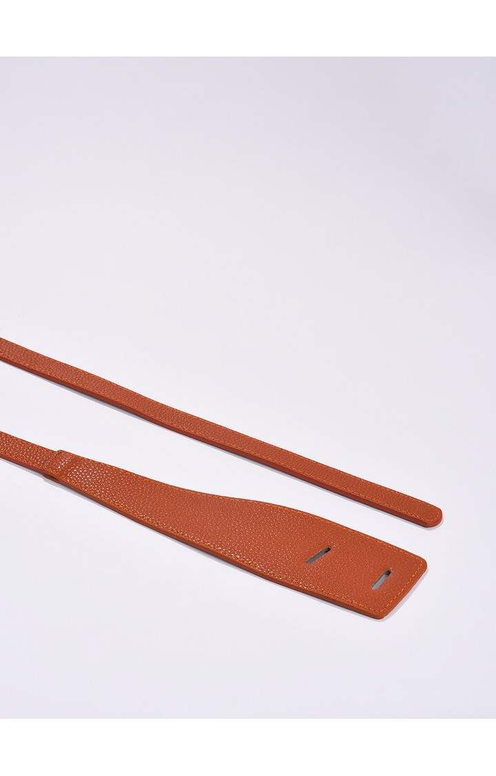 Haute Sauce By Campus Sutra Tan Solid Single Clothing Accessory