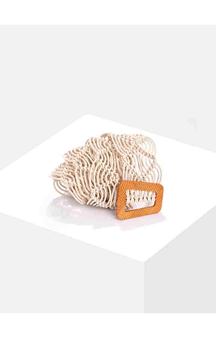 Haute Sauce By Campus Sutra White Woven Design Single Clothing Accessory