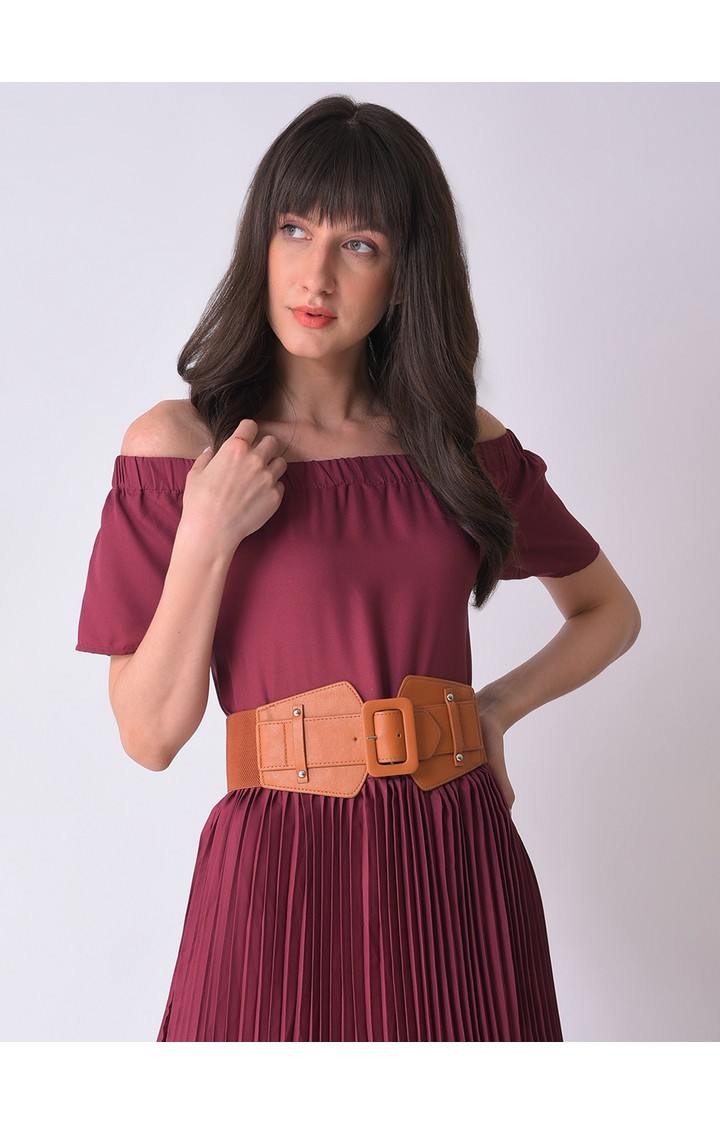 Haute Sauce By Campus Sutra Brown Solid Single Clothing Accessory
