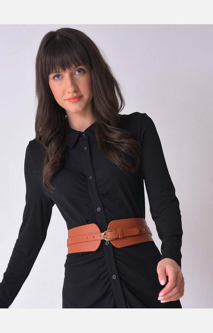 Haute Sauce By Campus Sutra Brown Solid Single Clothing Accessory