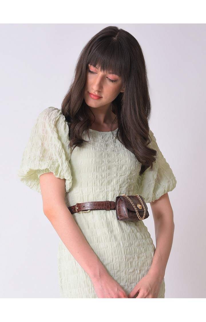 Haute Sauce By Campus Sutra Brown Woven Design Single Clothing Accessory