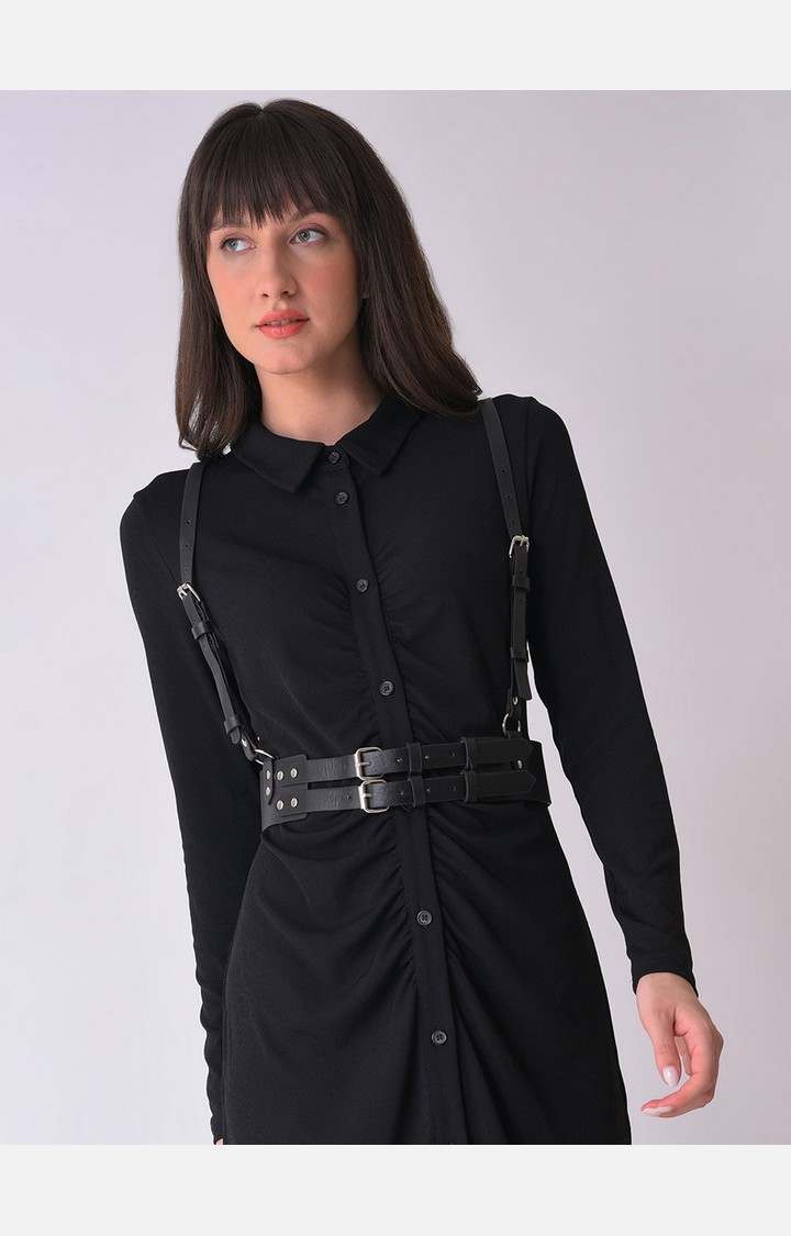 Haute Sauce By Campus Sutra Black Solid Single Clothing Accessory