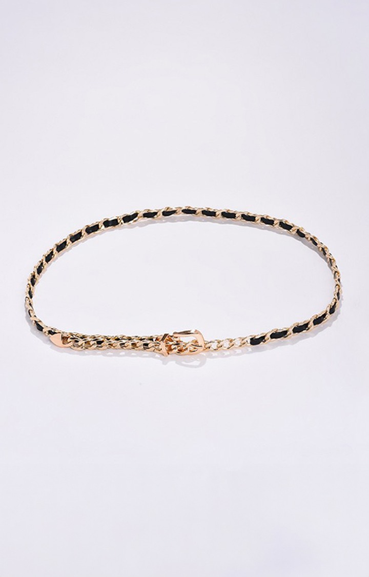 Haute Sauce By Campus Sutra Gold Solid Single Clothing Accessory