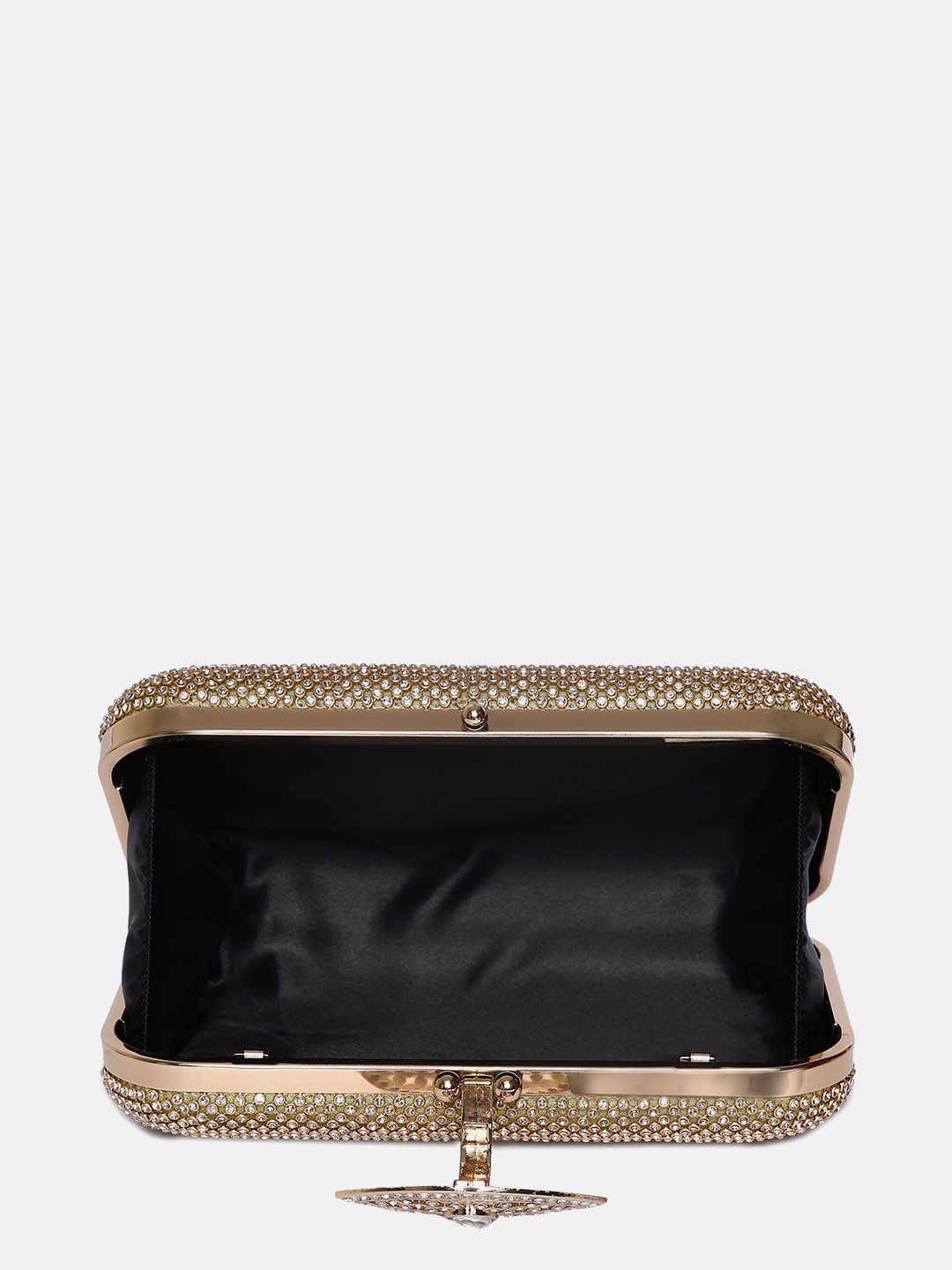 Haute Sauce By Campus Sutra Gold Pu Clutch Bags