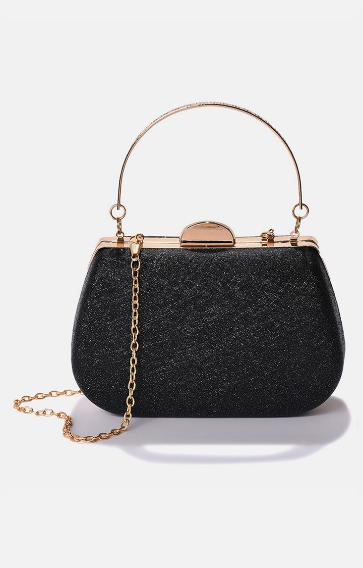 Haute Sauce By Campus Sutra Black Pu Clutch Bags