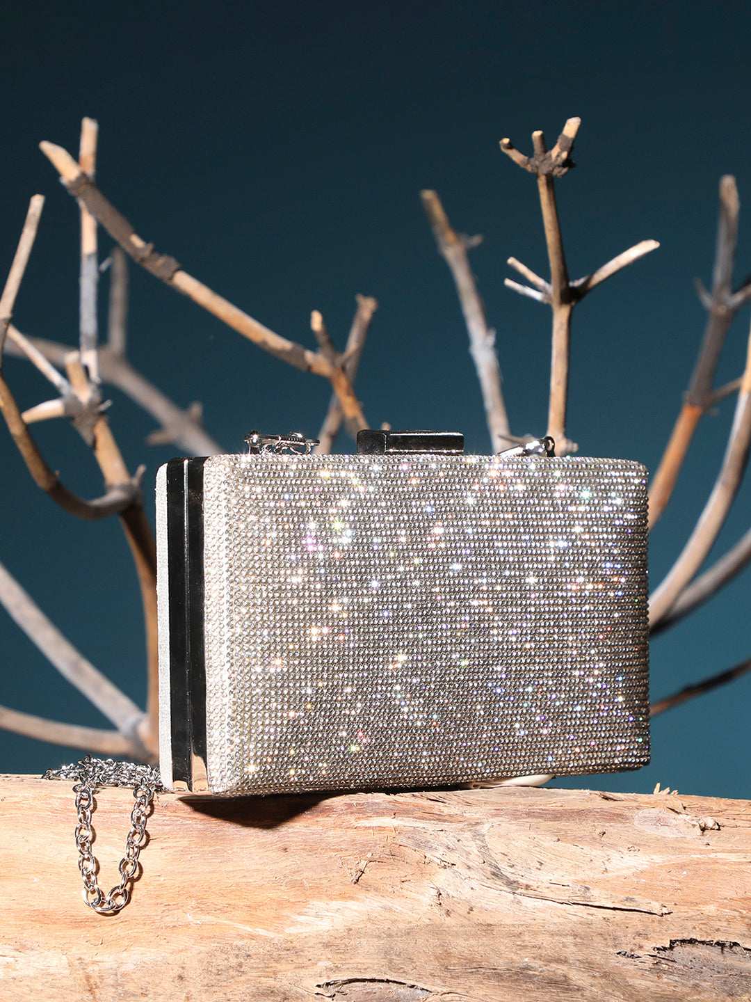 Haute Sauce By Campus Sutra Silver Pu Clutch Bags