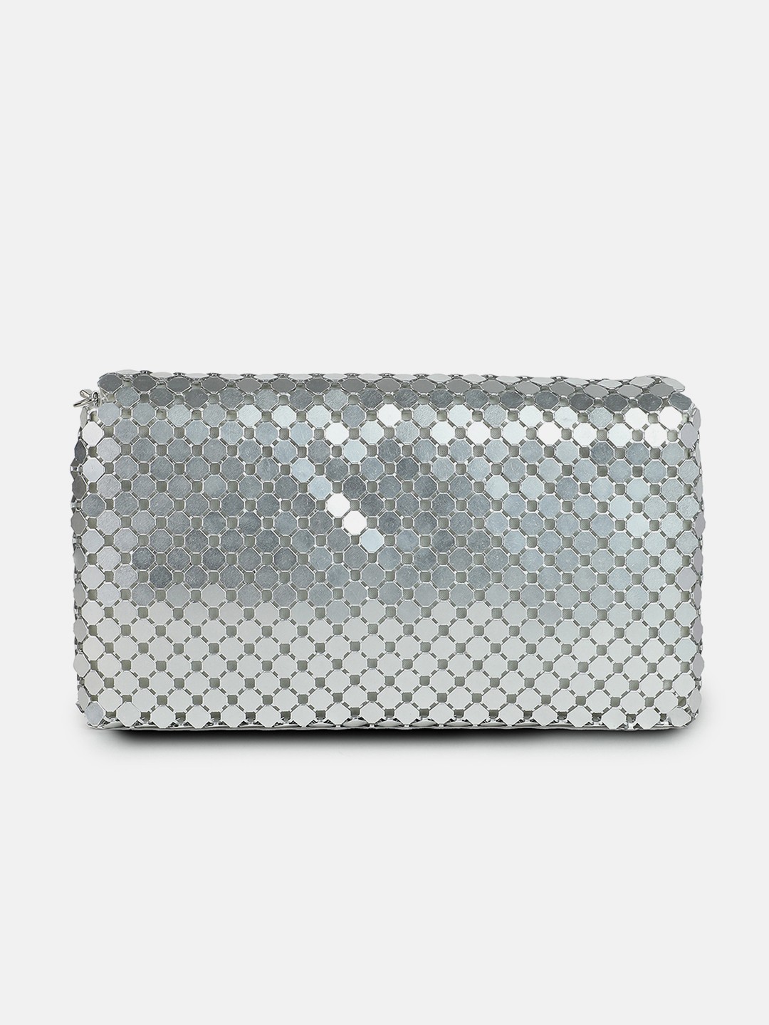 Haute Sauce By Campus Sutra Silver Pu Clutch Bags