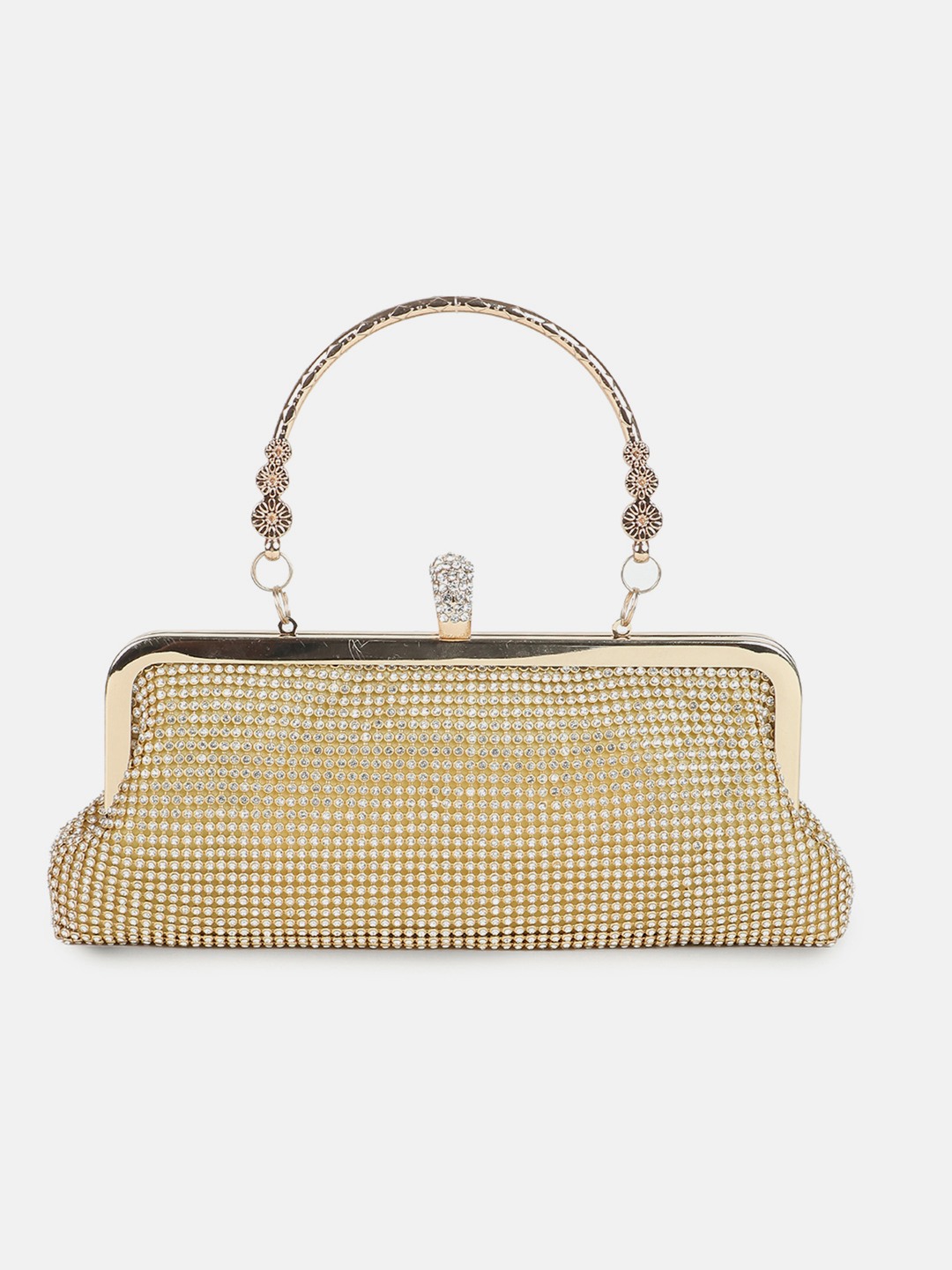 Haute Sauce By Campus Sutra Gold Pu Clutch Bags