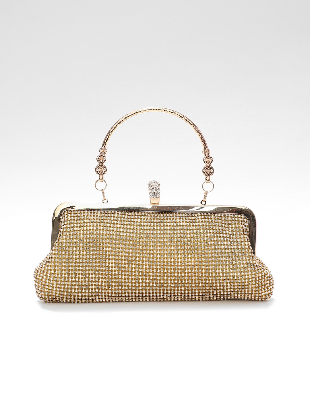 Haute Sauce By Campus Sutra Gold Pu Clutch Bags