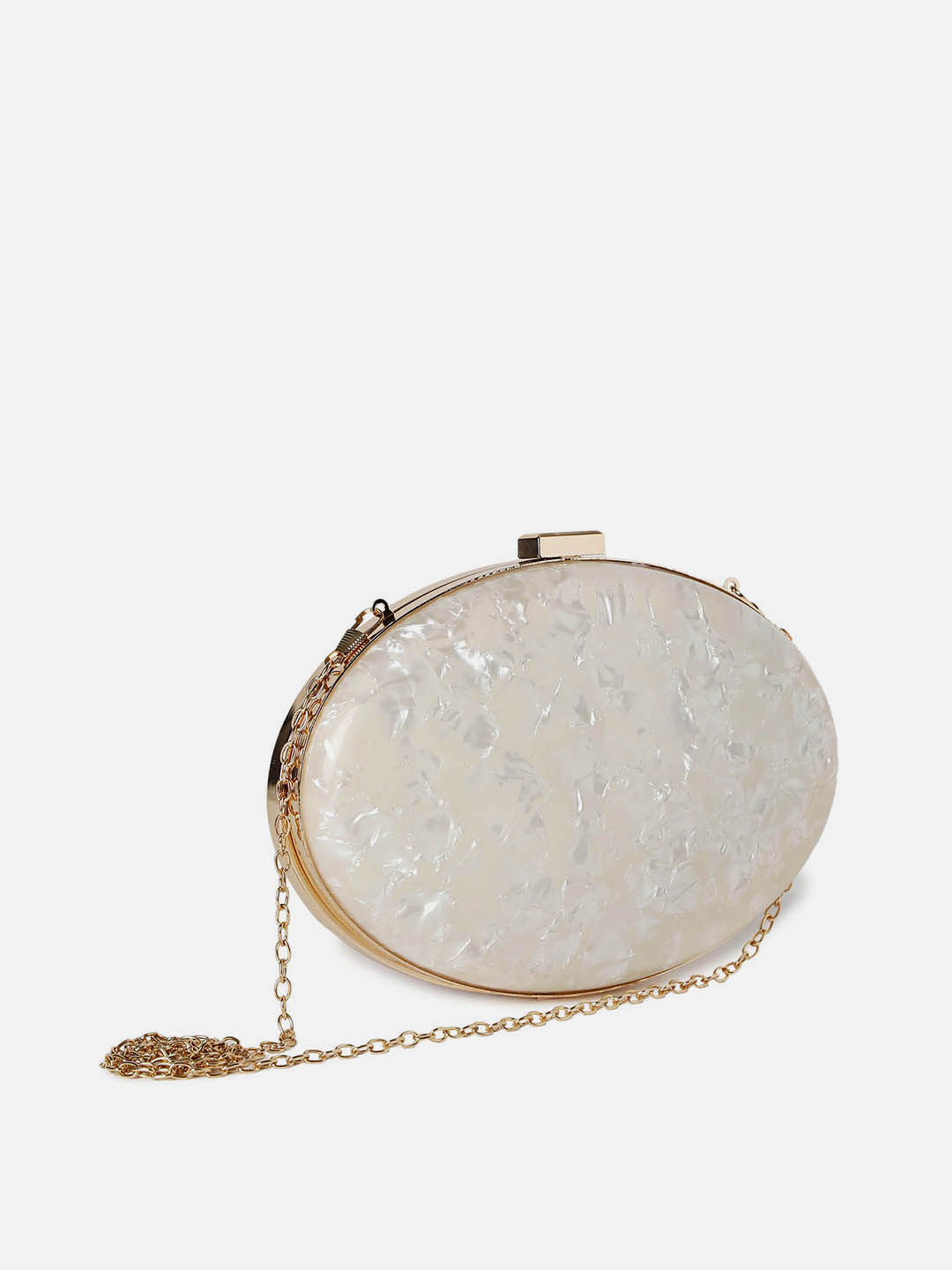 Haute Sauce By Campus Sutra White Metal Clutch Bags