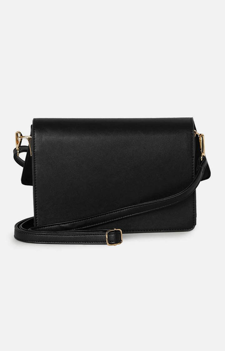 Haute Sauce By Campus Sutra Black Pu Clutch Bags
