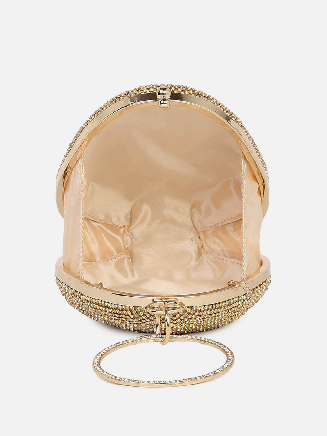 Haute Sauce By Campus Sutra Gold Metal Clutch Bags