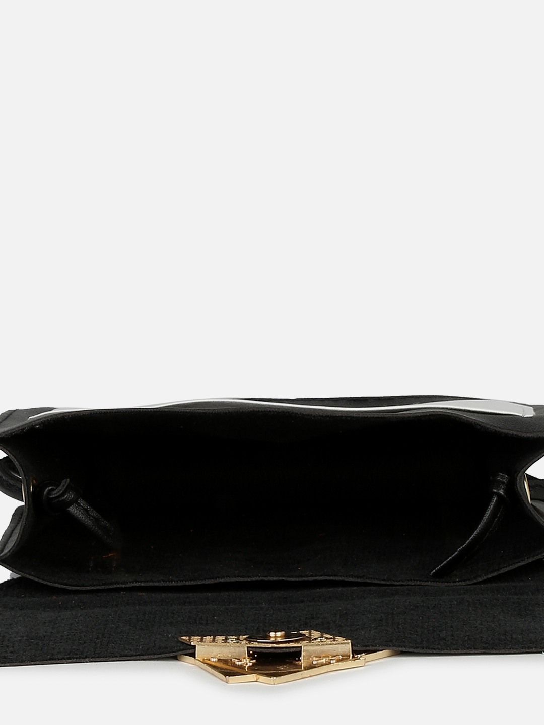 Haute Sauce By Campus Sutra Black Pu Clutch Bags