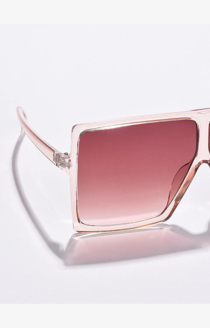 Haute Sauce By Campus Sutra Women Brown Lens & Peachy Transparent Oversized Sunglas