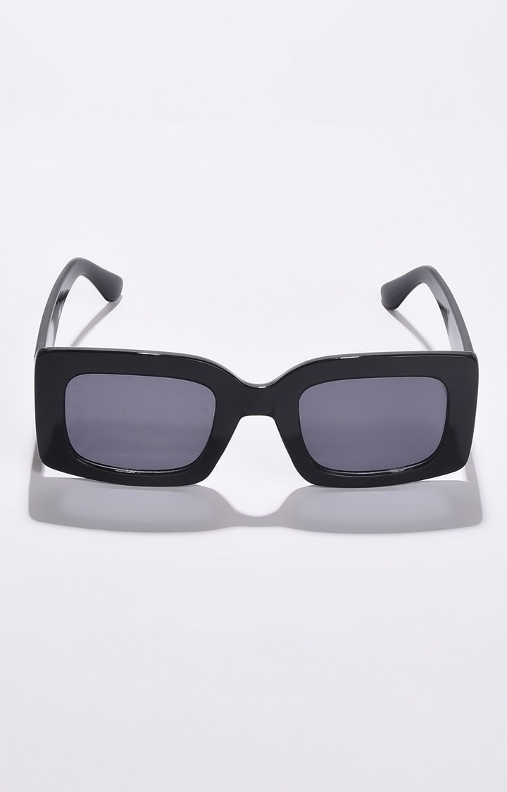 Haute Sauce By Campus Sutra Women Black Lens & Black Wayfarer Sunglasses With Uv Protected Lens