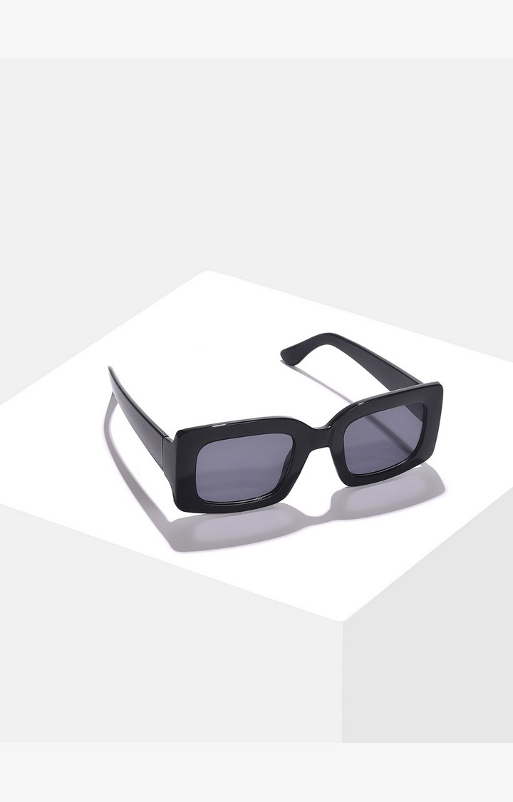 Haute Sauce By Campus Sutra Women Black Lens & Black Wayfarer Sunglasses With Uv Protected Lens